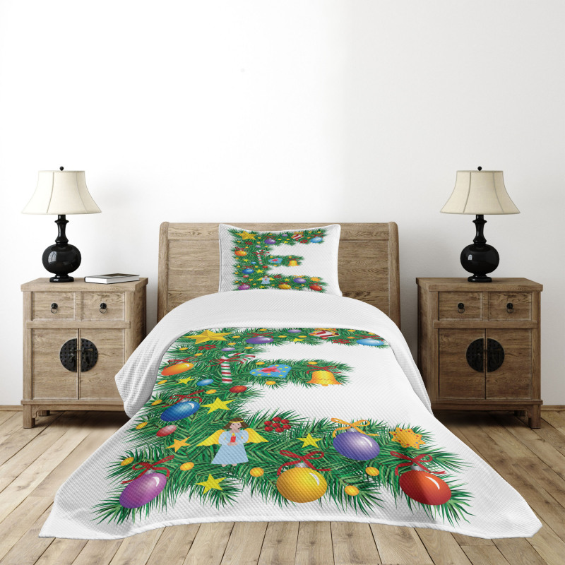 Capitalized E Big Star Bedspread Set