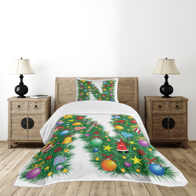 Capital N Pine Leaves Bedspread Set