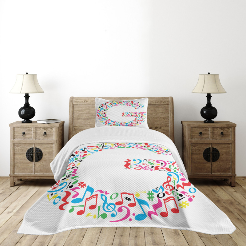 Majuscule Music Theme Bedspread Set