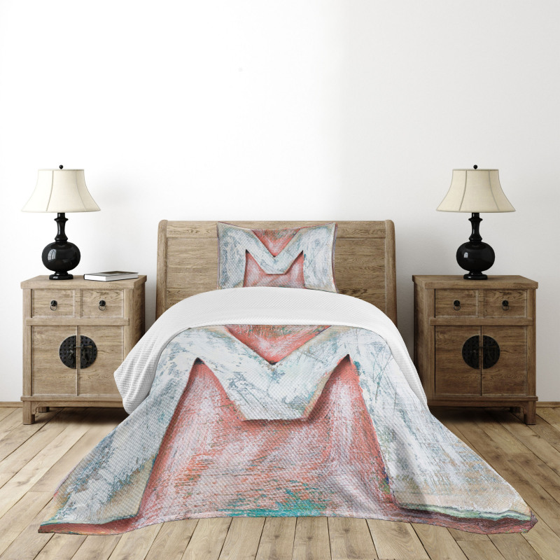 Old Wood Patterned M Bedspread Set