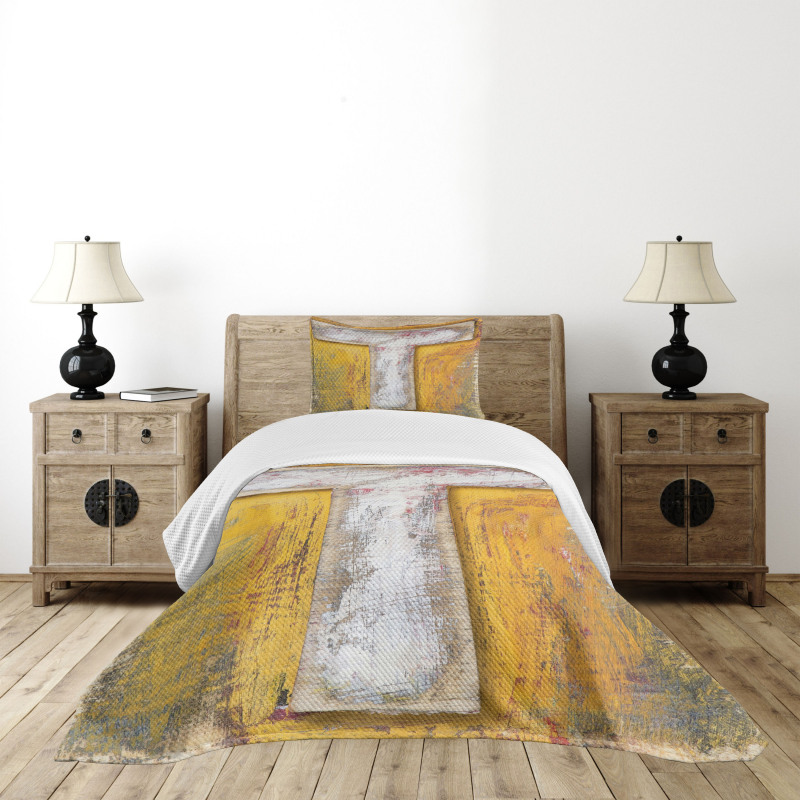 Written Language Sign Bedspread Set