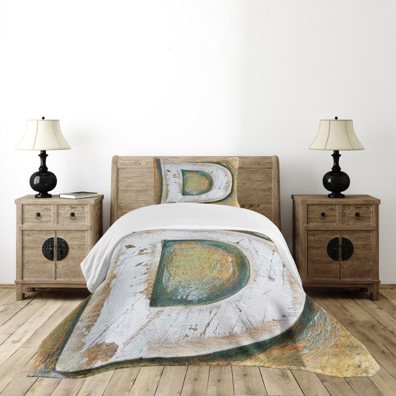 Rustic Initials Grunge Bedspread Set