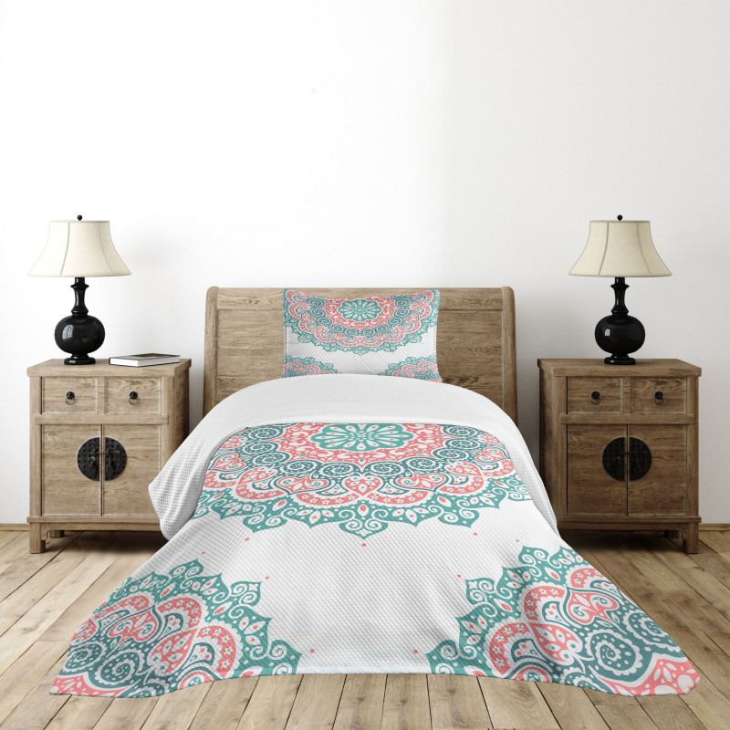 Soft Toned Mandala Asian Bedspread Set