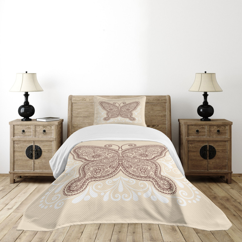 Ornament Abstract Butterfly Bedspread Set