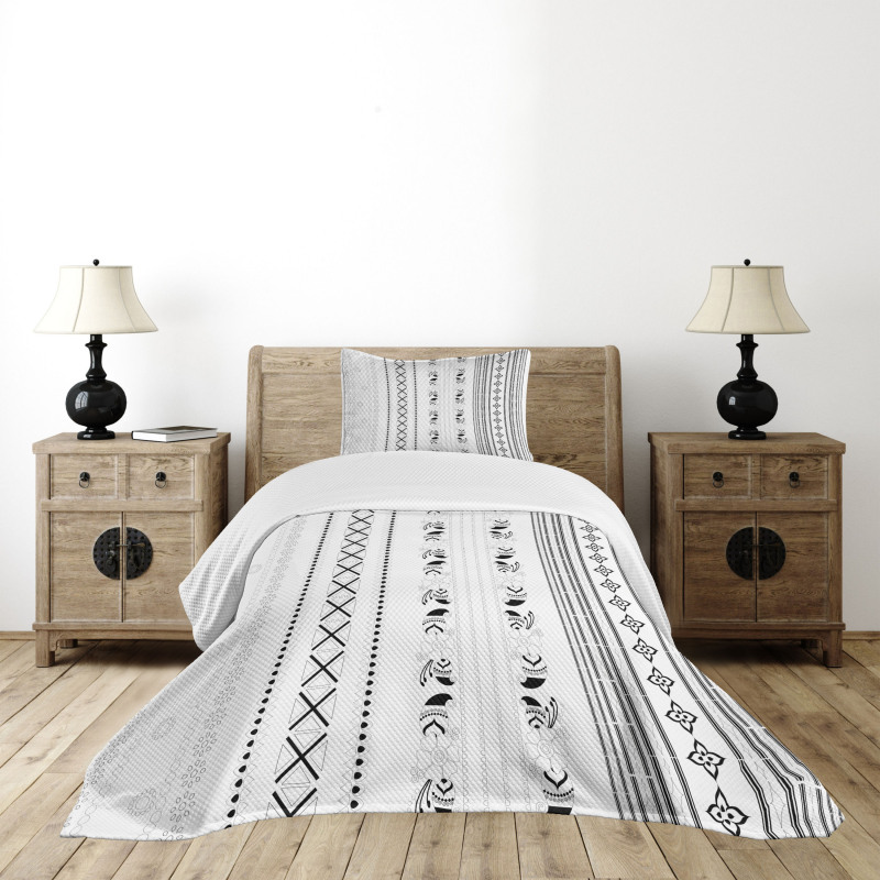 Eastern Style Vertical Stripes Bedspread Set
