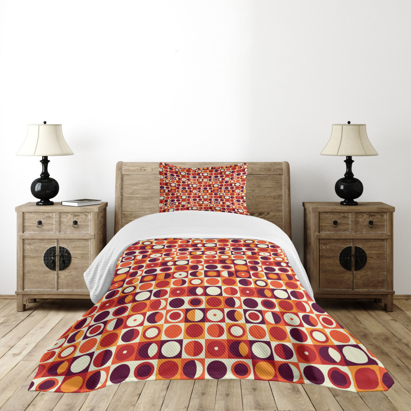 Sixties Style Ovals Bedspread Set