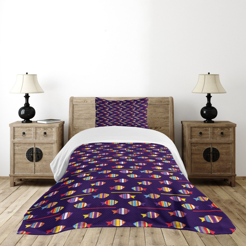 Rainbow Patterned Animals Bedspread Set