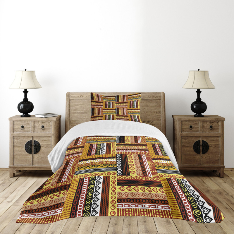 Oriental Motifs Bedspread Set