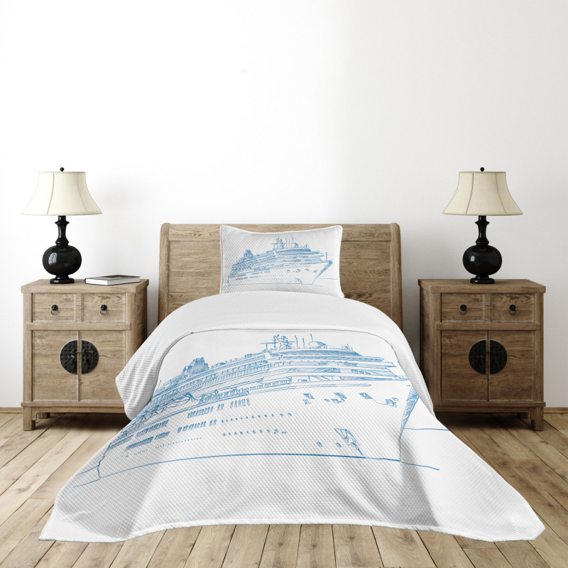 Cruise Liner Boat Travel Bedspread Set