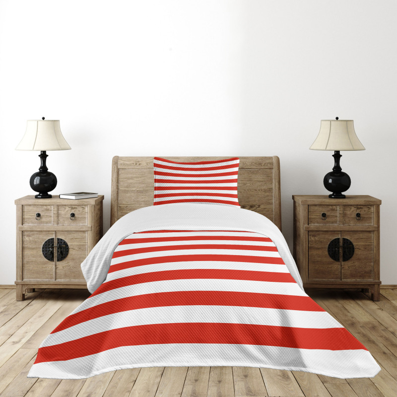 American Flag Design Bedspread Set