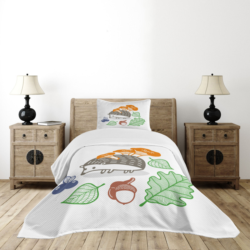 Colorful Animal Food Bedspread Set