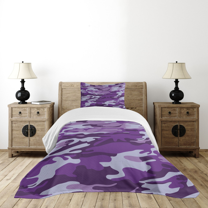 Purple Toned Waves Bedspread Set