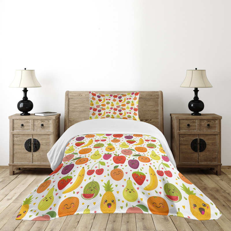 Banana Smile Kids Theme Bedspread Set