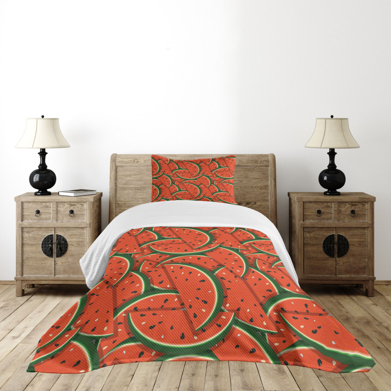 Yummy Watermelon Slices Bedspread Set