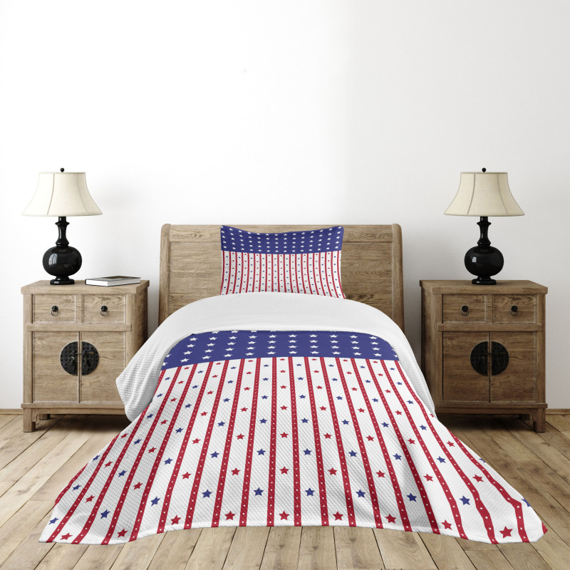 Stars and Stripes Flag Bedspread Set