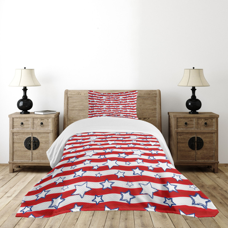 Horizontal Wavy Stripes Bedspread Set
