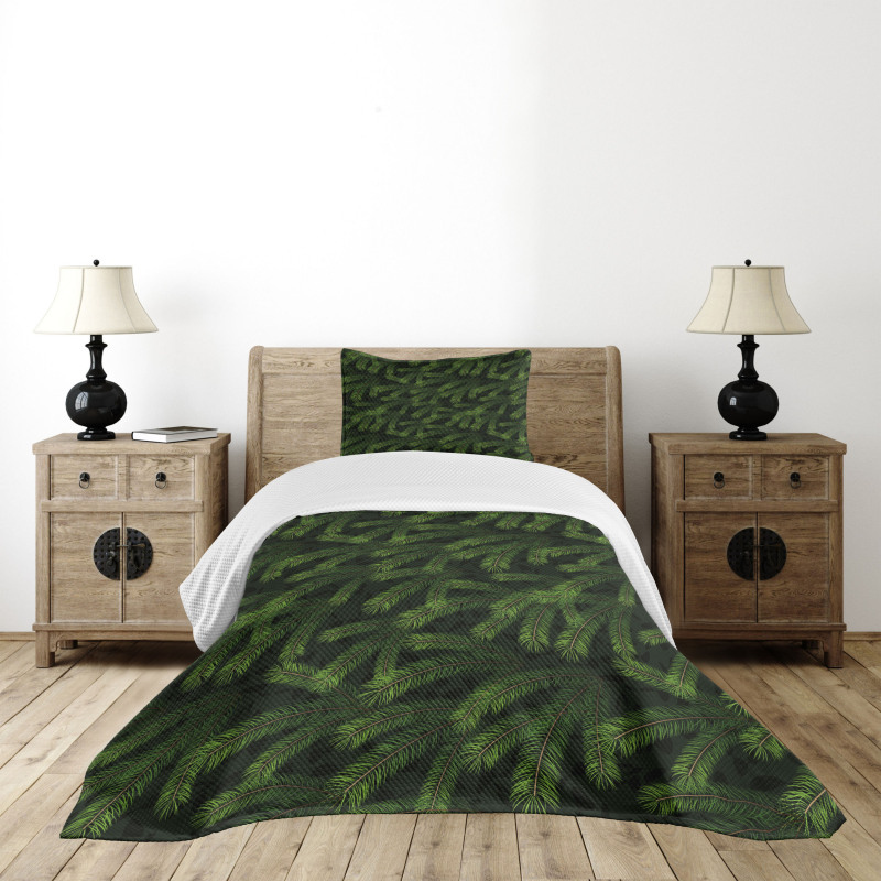 Pine Fir Coniferous Tree Bedspread Set