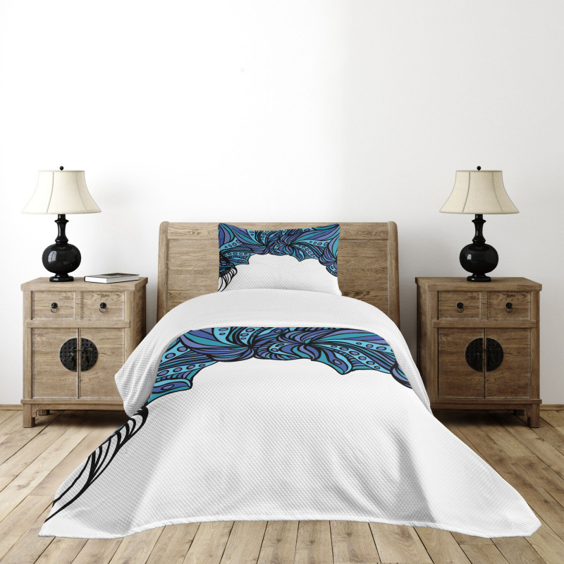 Abstract Marine Pattern Bedspread Set