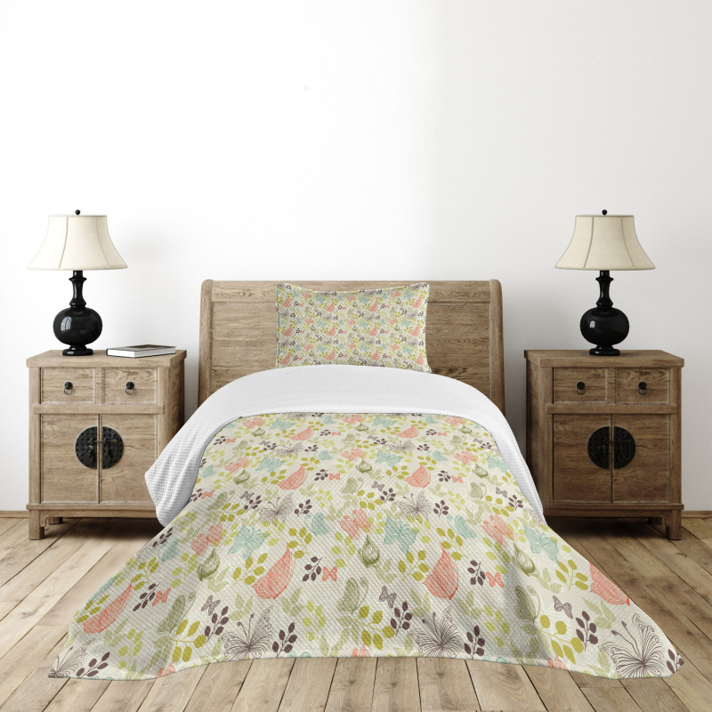 Vintage Soft Floral Bedspread Set