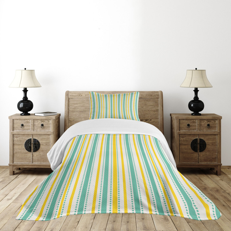 Summer Stripes Dots Bedspread Set