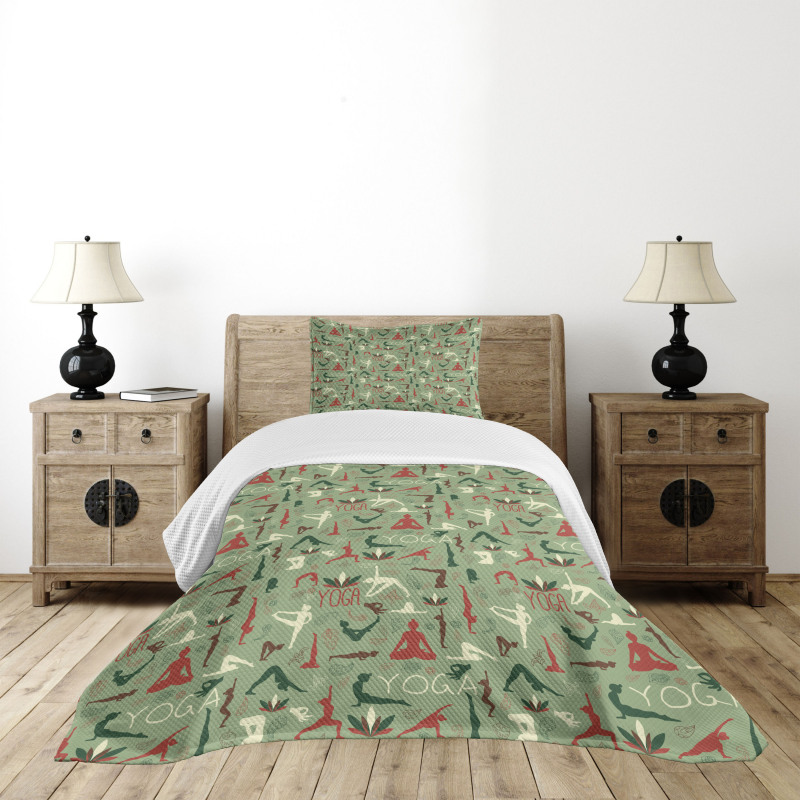 Lotus Seal Paisley Poses Bedspread Set