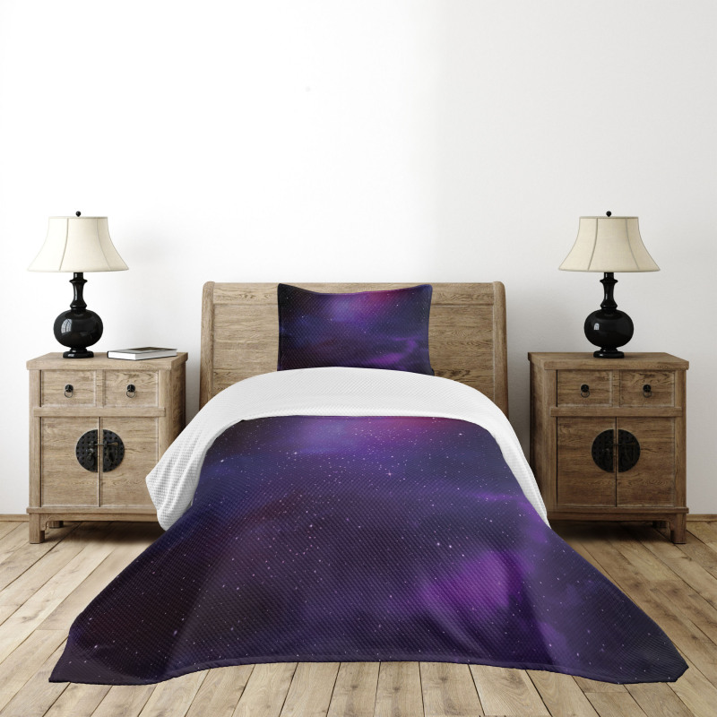 Galaxy Themed Nebula Star Bedspread Set