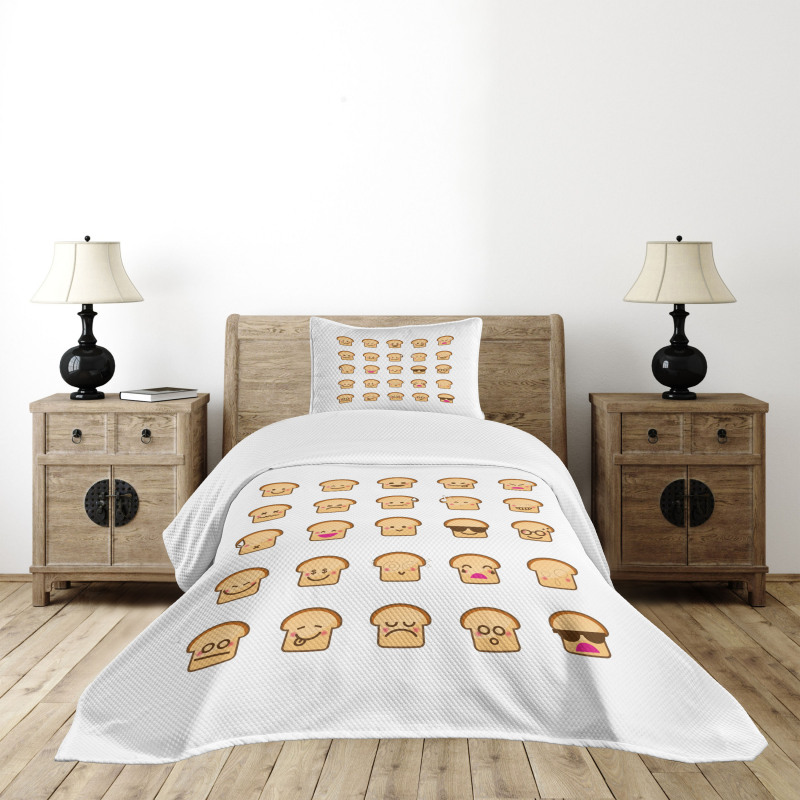Different Emotions Bread Bedspread Set