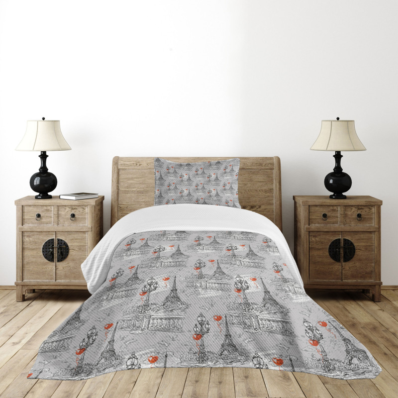 River Seine and Doves Bedspread Set