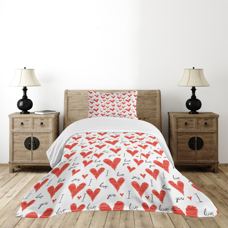 Hand Writing Valentines Bedspread Set