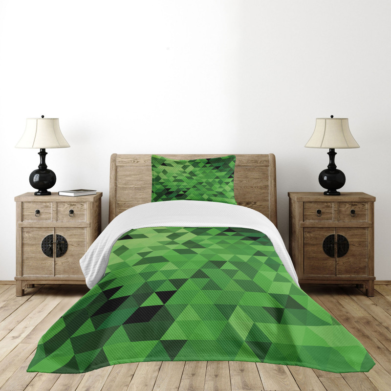 Triangles Abstract Mosaic Bedspread Set