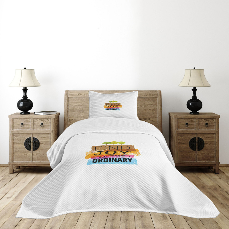 Inspirational Words Bird Bedspread Set