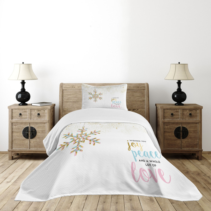 Christmas Snowflake Love Bedspread Set