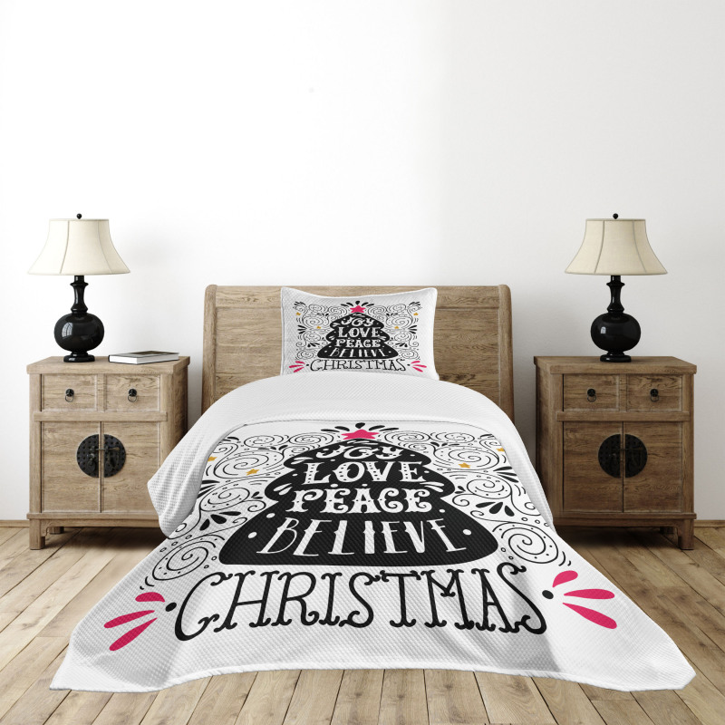 Christmas Tree Pattern Bedspread Set