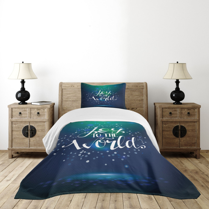 Calligraphy Joy to World Bedspread Set