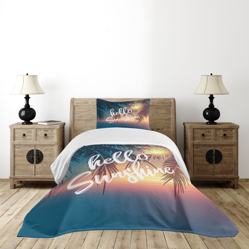 Tropical Palms Bedspread Set