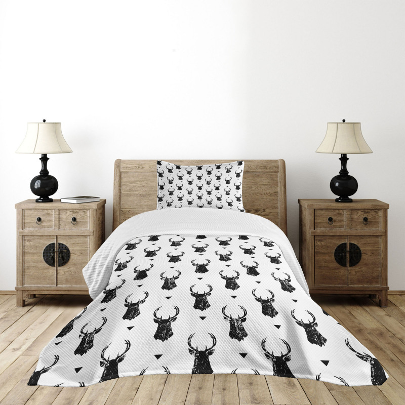 Monochrome Animal Head Bedspread Set