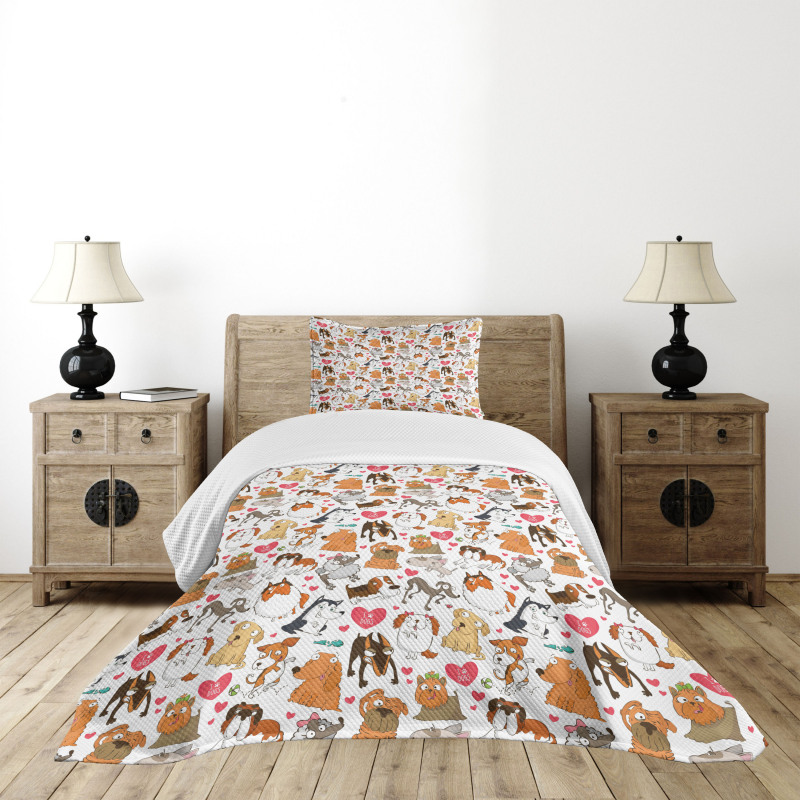 Bullterrier with Doberman Bedspread Set