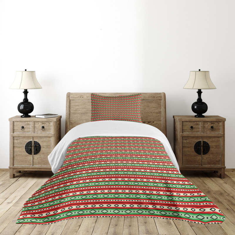 Mexican Blanket Pattern Bedspread Set