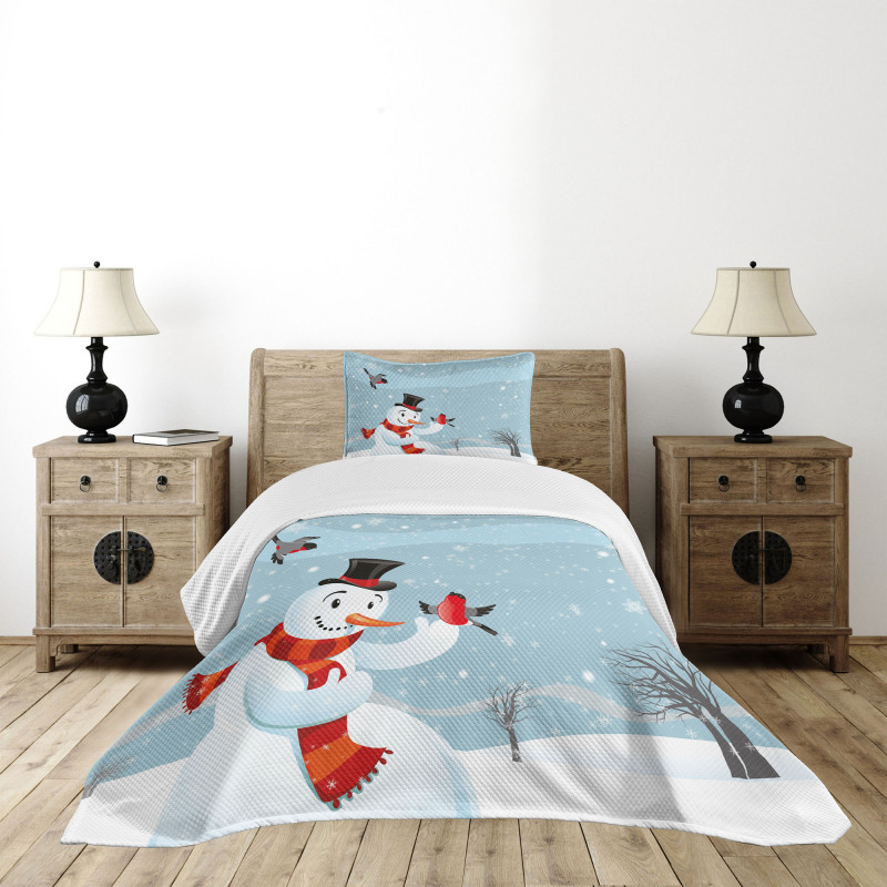 New Year's Eve Birds Bedspread Set