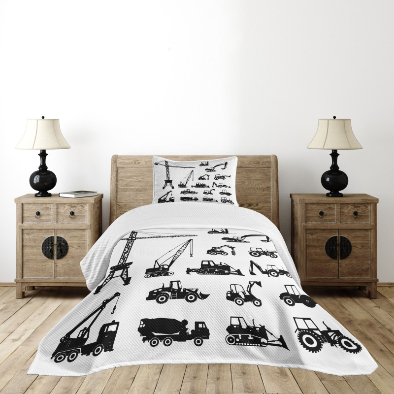 Black Trucks Set Bedspread Set