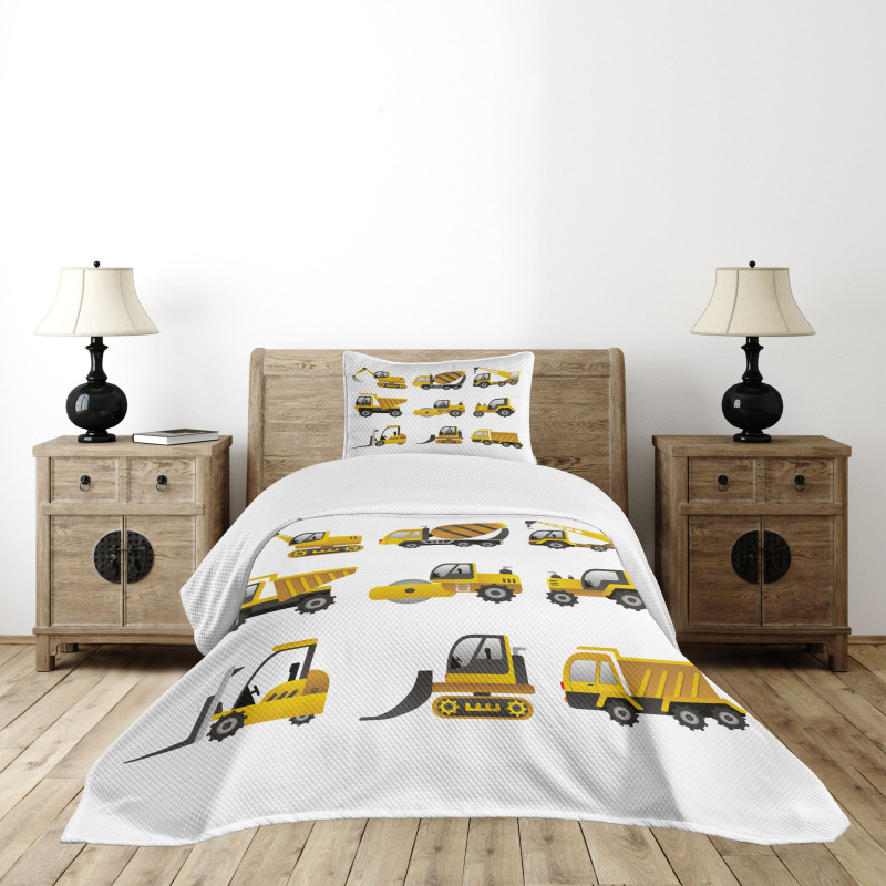 Big Vehicles Art Bedspread Set