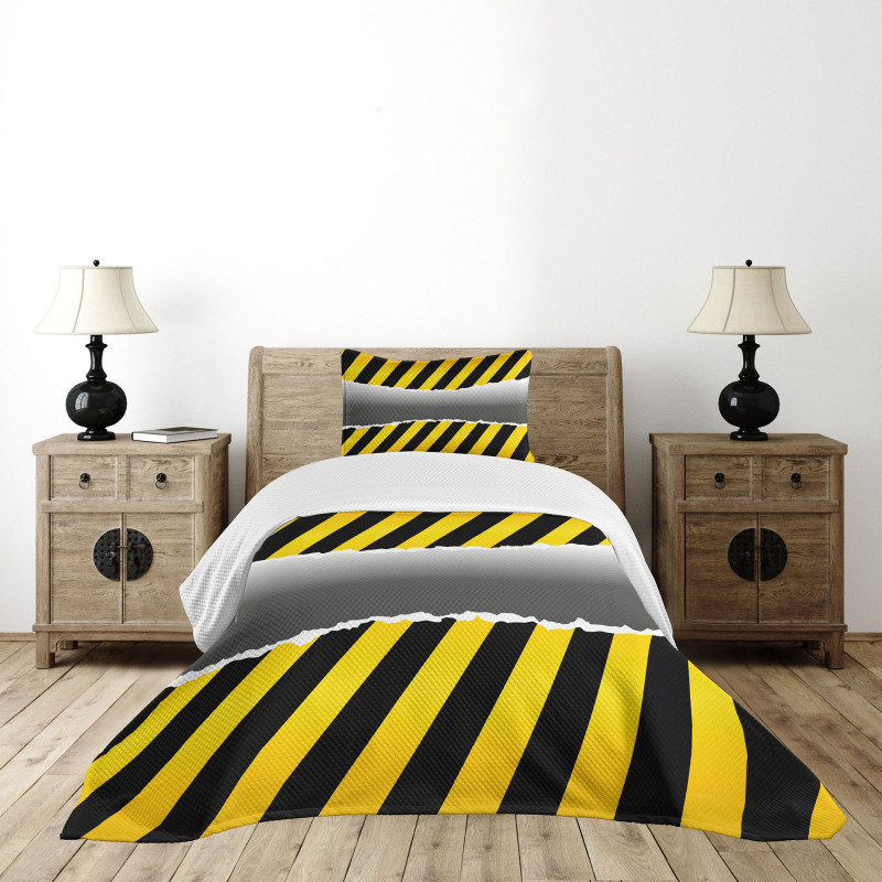 Work Site Caution Bedspread Set