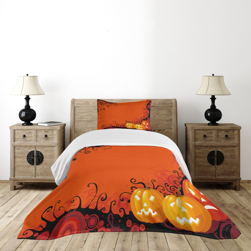 Halloween Pumpkins Bedspread Set