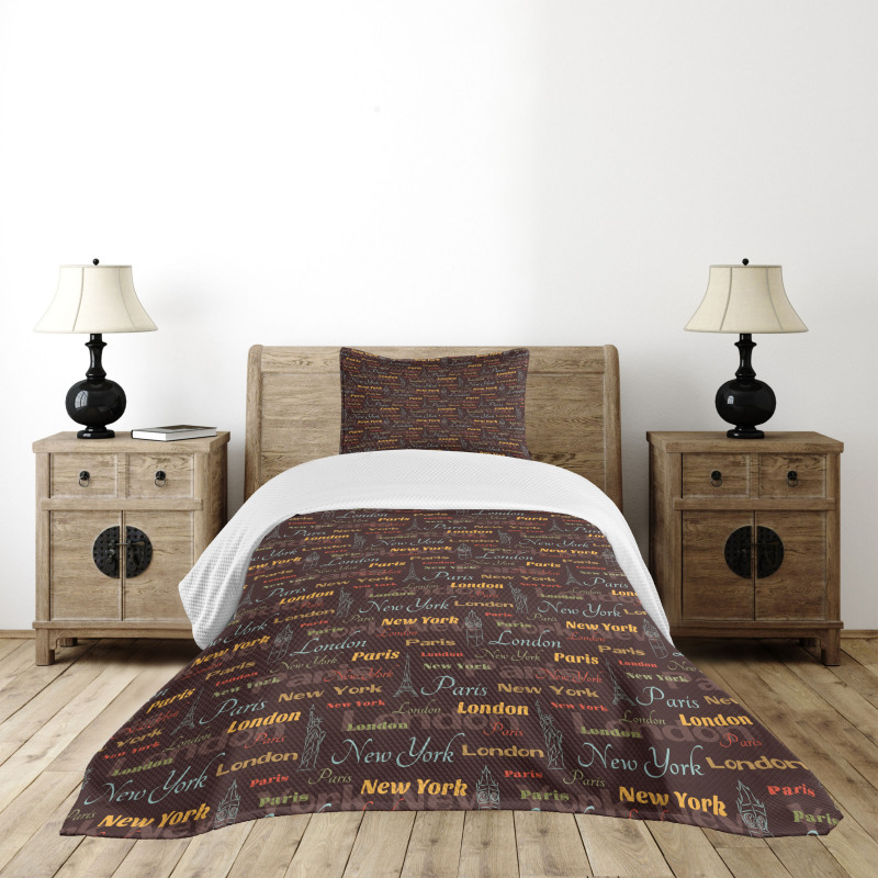 Famous Places of World Bedspread Set