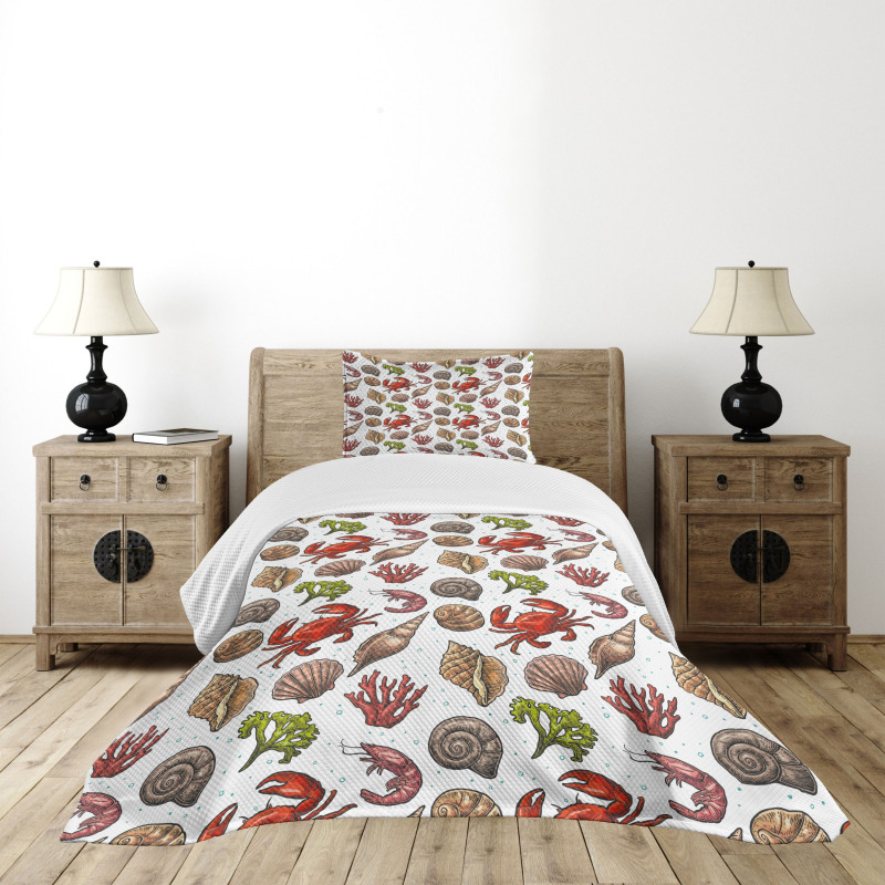 Maritime Shrimps Bedspread Set