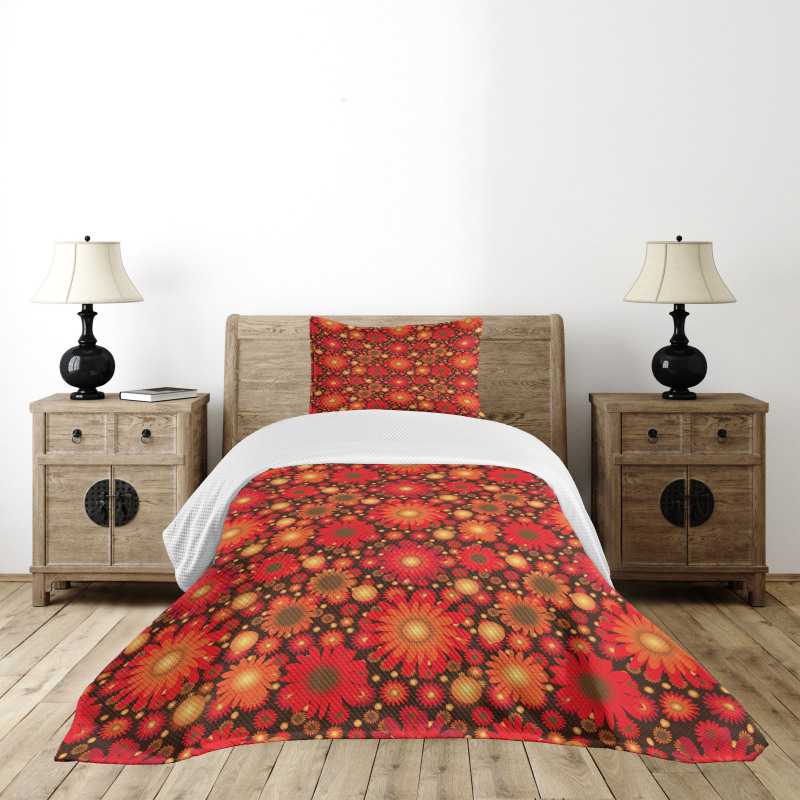 Vivid Botanical Gerbera Art Bedspread Set