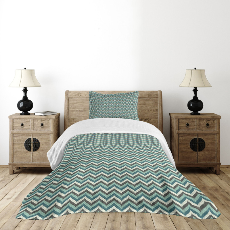 Abstract Wavy Lines Bedspread Set