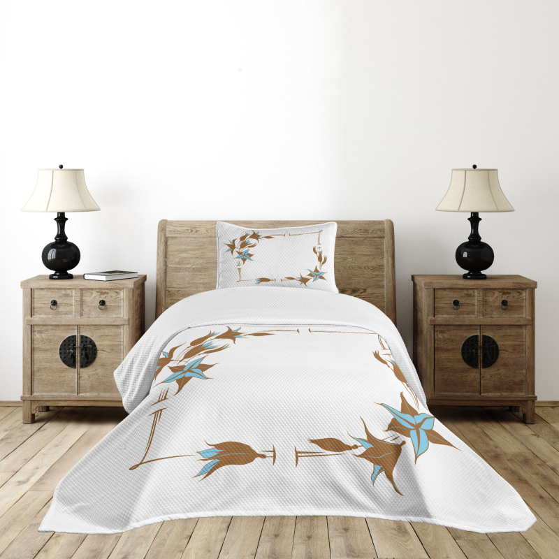 Floral Frame Bedspread Set