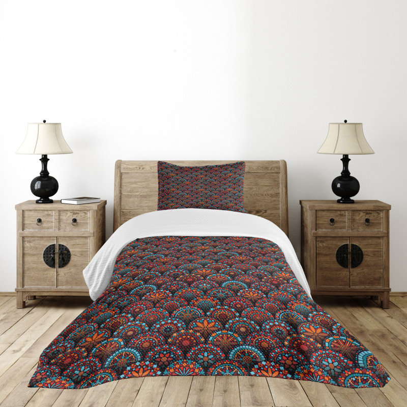 Scale Mandala Design Bedspread Set