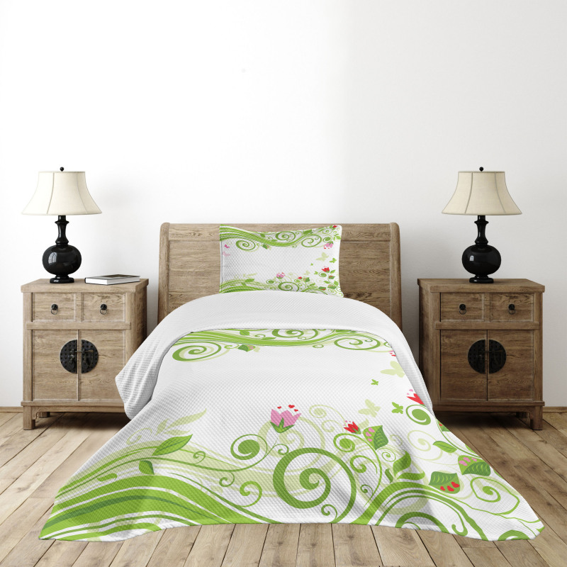 Blossoming Stripes Bedspread Set